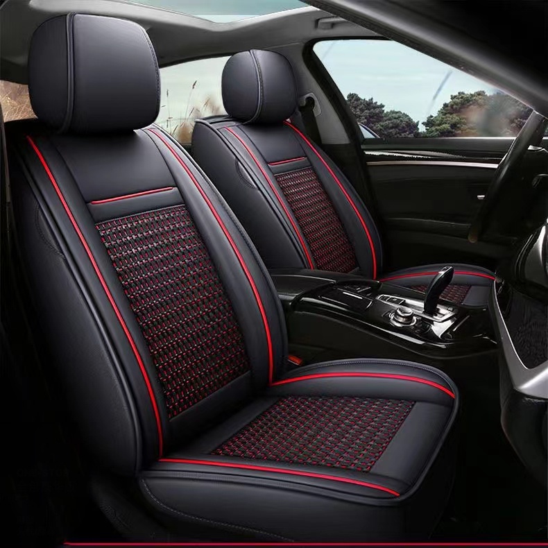 Breathable Knitted Mesh PU Leather Car Suv Seats Covers Protector For