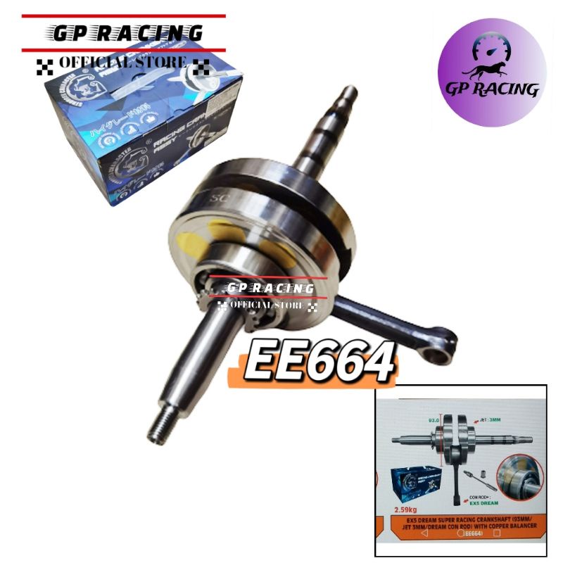 Jet Mm Ex Dream Racing Crankshaft Tanam Ladung Copper Balancer