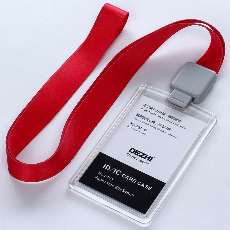 DEZHI Acrylic Clear Access Card ID IC Card Badge Holder Work Card With