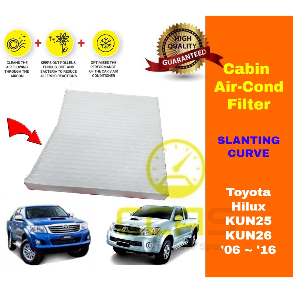 Cabin Air Cond Filter SLANTING CURVE Toyota Hilux KUN25 KUN26 06