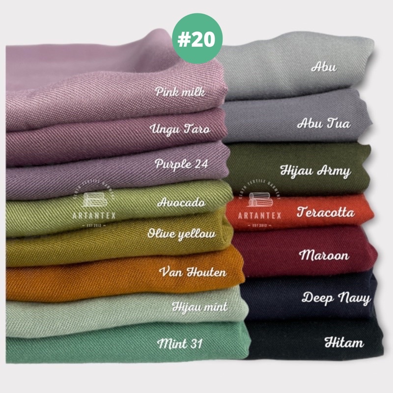 Katun Uniqlo Plain Rayon Twill Fabric Full Cotton Mix