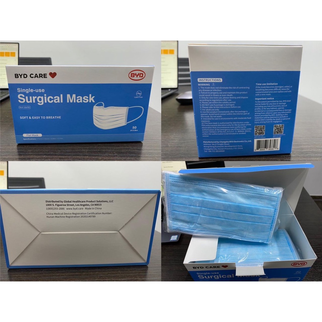 Byd Care Single Use Surgical Mask Pcs Byd Mask Shopee Malaysia