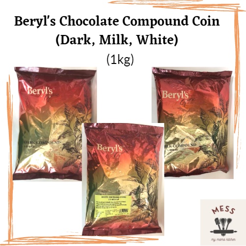 BERYL S Chocolate Compound Coin Dark Milk White 1kg Non Return