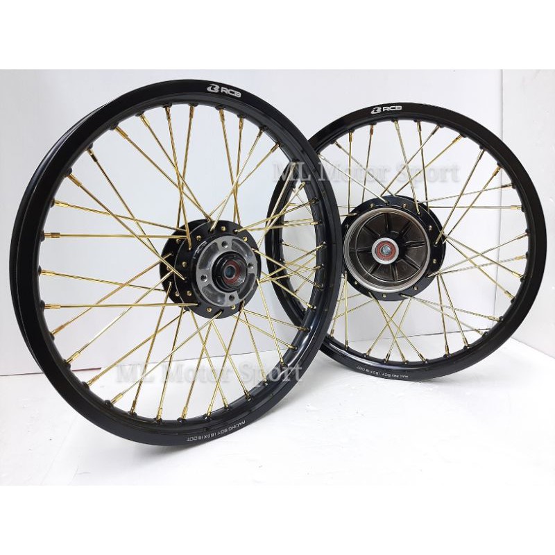 RXZ Set Racing Boy 160X18 Black RCB Lidi Spoke Gold HLY Hub Complete