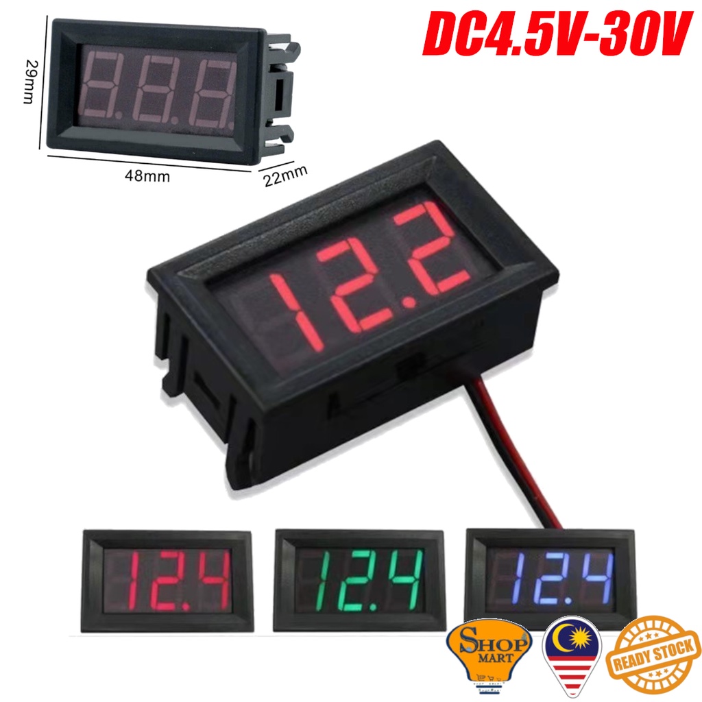 Dc V V Car Voltmeter Digital Led Display Voltage Volt Meter For