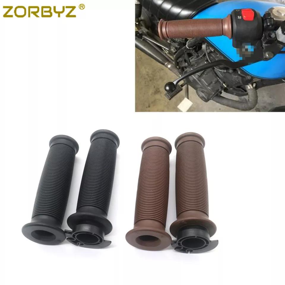 ZORBYZ Motorcycle 7 8 22mm Handlebar Hand Grip W Open Bar End For