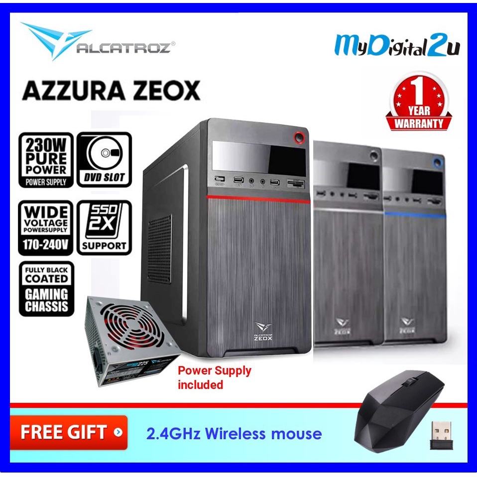 Alcatroz Azzura Zeox Neo M Atx Pc Case With Magnum Power Supply