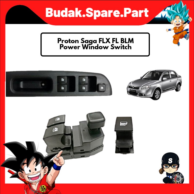 Proton Saga Blm Fl Flx Single Sub Passenger Side Power Window Switch