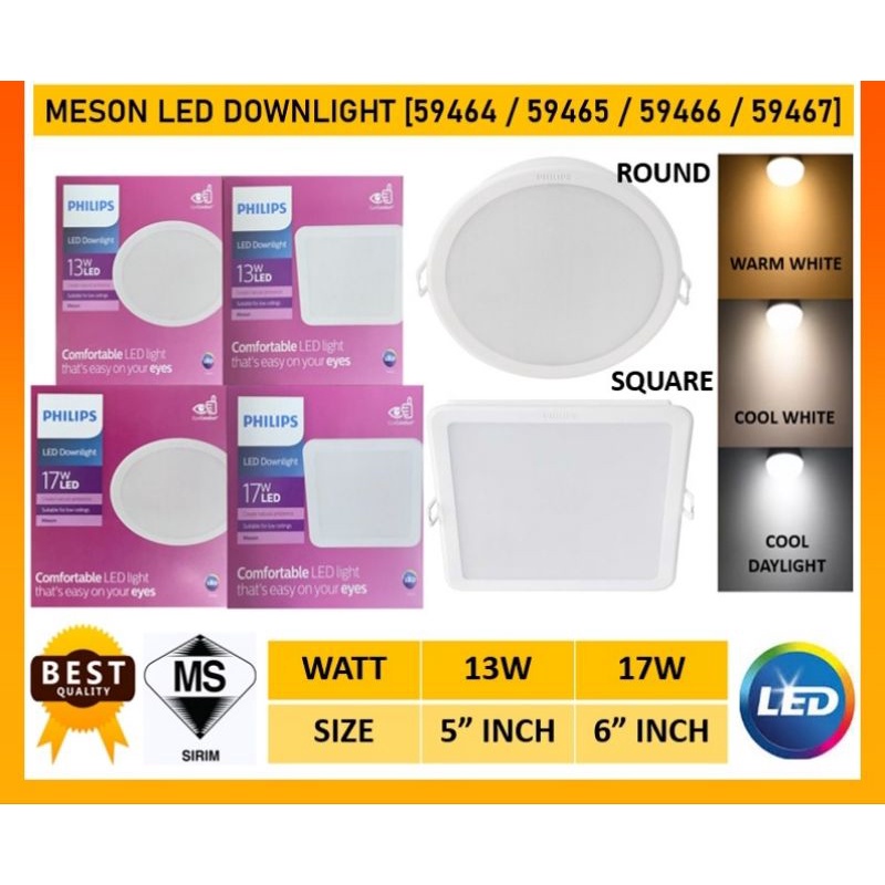 Philips Meson Led Downlight Watt Round Shopee Malaysia