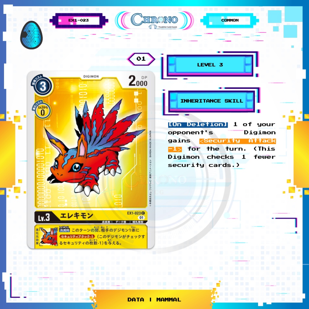 Ex Elecmon Common Digimon Card Single Chrono Tcg Classic