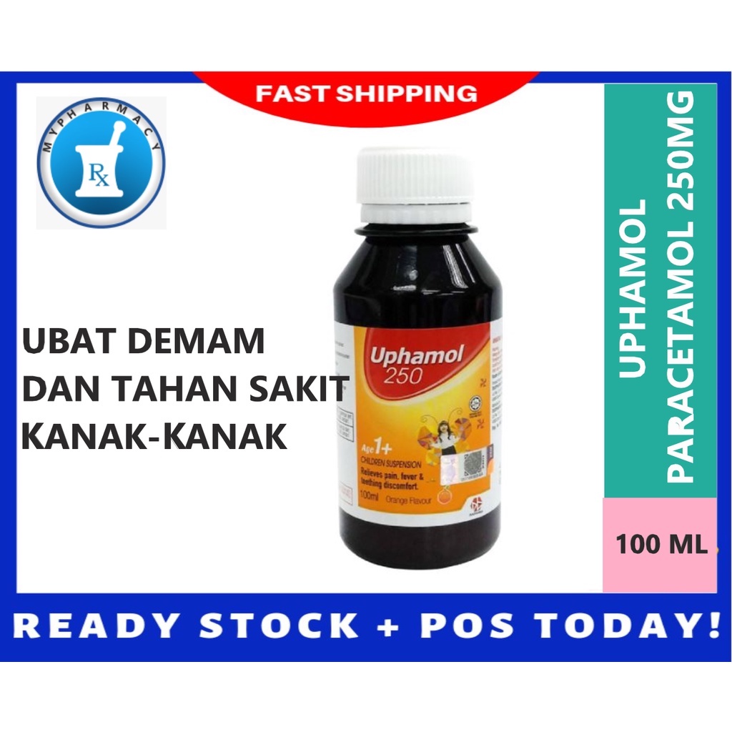 UPHAMOL PARACETAMOL 250MG 100ML EXP 31 01 2025 UBAT DEMAM TAHAN SAKIT