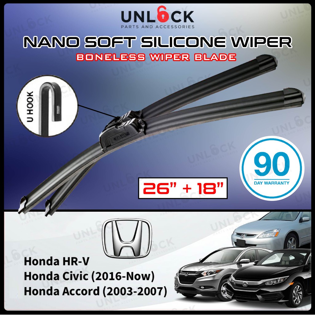 UNLOCK Nano Soft Silicone Car Windshield Wiper 18 26 1Set For