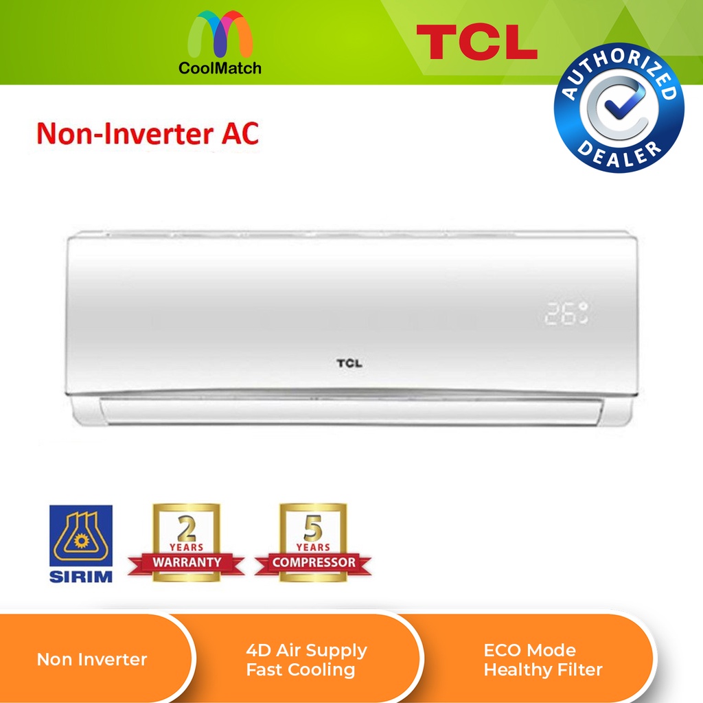 Tcl Hp Hp Hp Non Inverter Air Conditioner Aircond Shopee