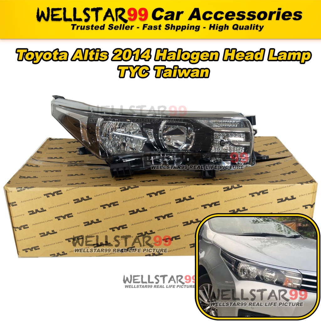 Tyc Taiwan Toyota Corolla Altis Zre Head Lamp Lampu Depan