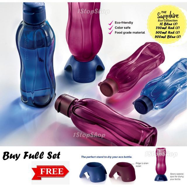 Ready Stock Limited Edition Original Tupperware Sapphire Eco Bottle