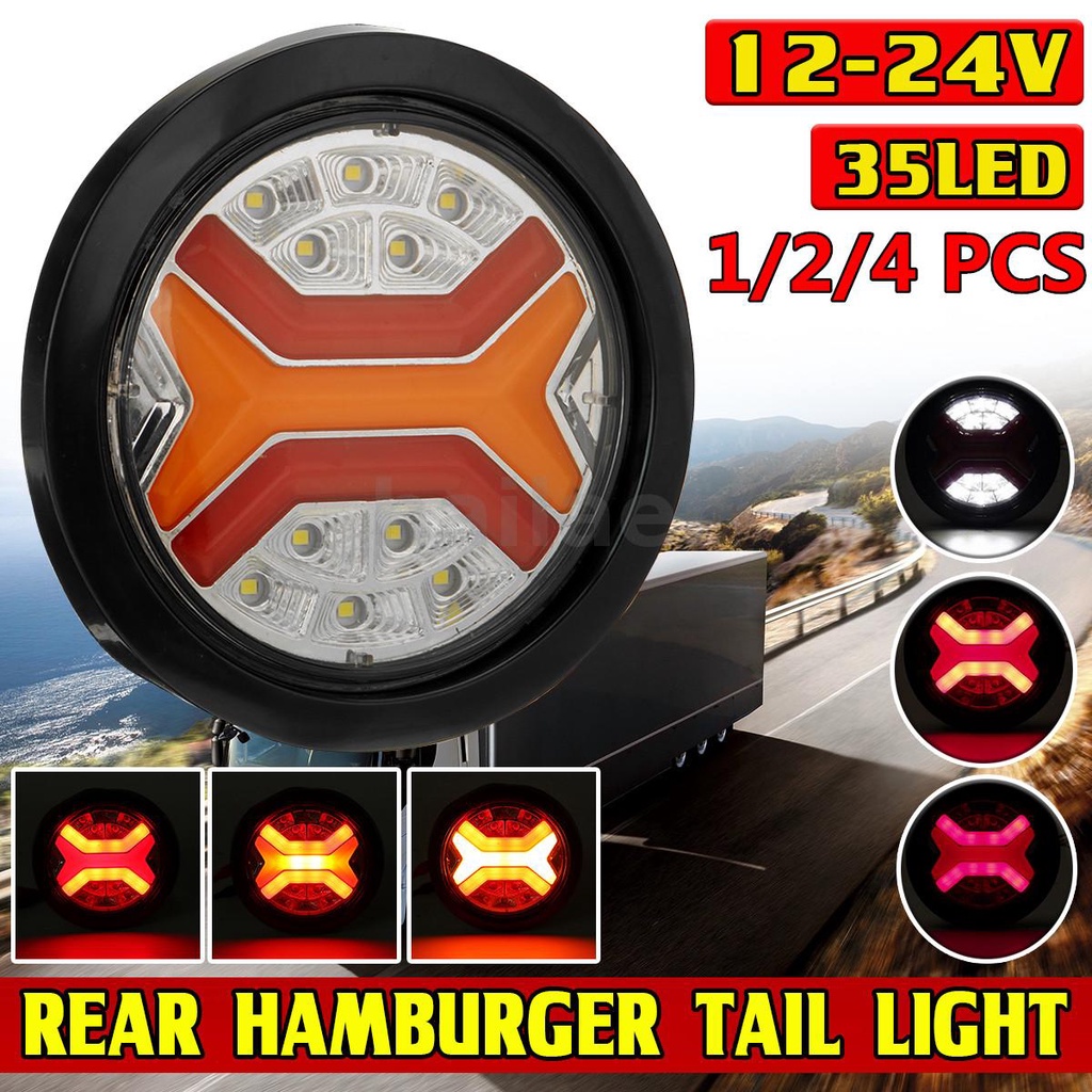 For Truck Lorry Van Caravan Bus Camper V Led Hamburger Rear Tail