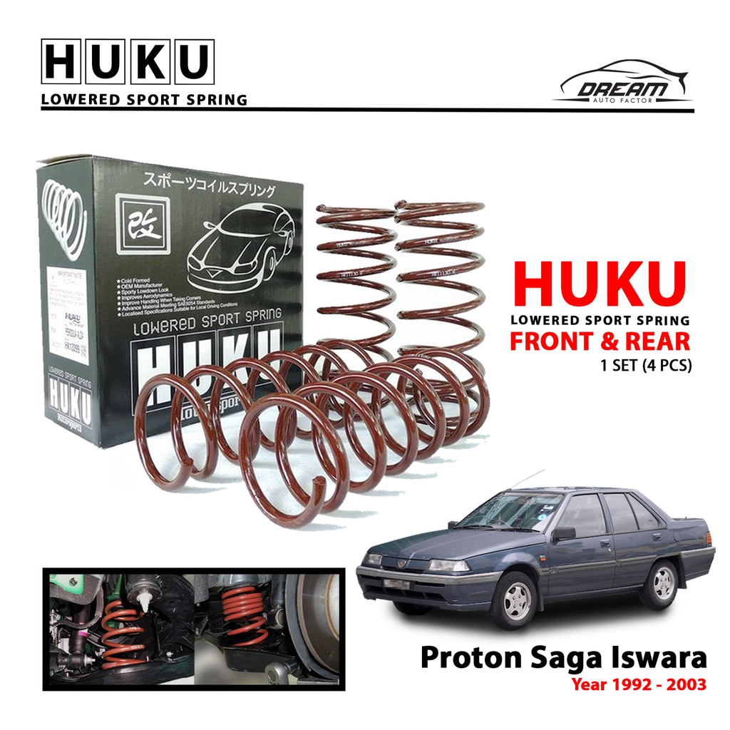 Proton Saga Iswara 2st Gen MK2 1992 2003 HUKU Lowered Sport Spring