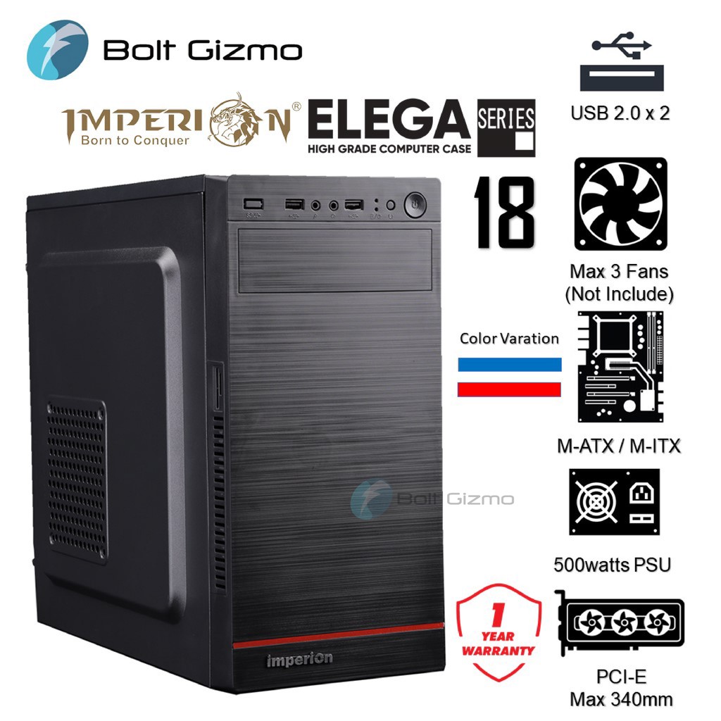 Salpido Imperion Elega 18 Micro ATX Mini ITX Gaming PC Case With