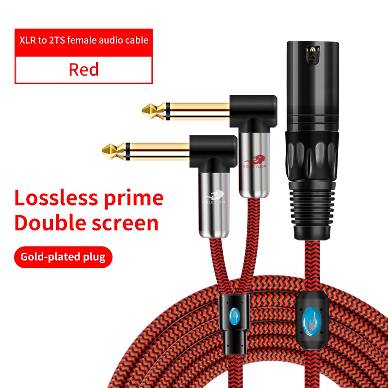 Golley Lion Xlr Male To Dual Ts Mm Mono Y Splitter Audio Cable