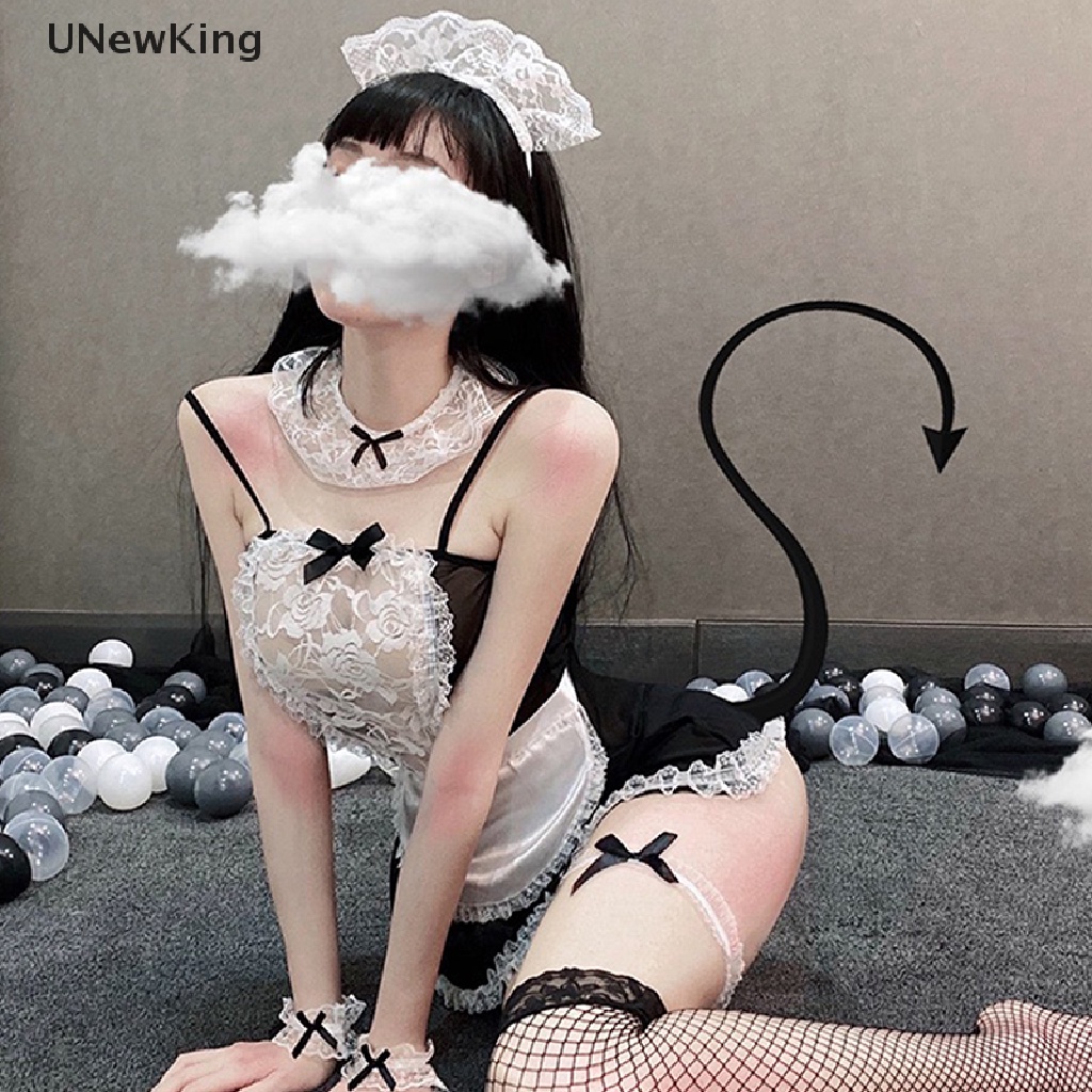 Unewking Bow Lace Cosplay Maid Uniform Lingerie Sexy Halloween Role