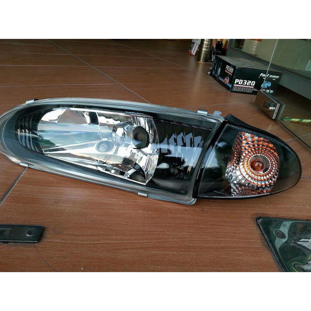 Proton Wira Satria Head Lamp Crystal Black Set Shopee Malaysia