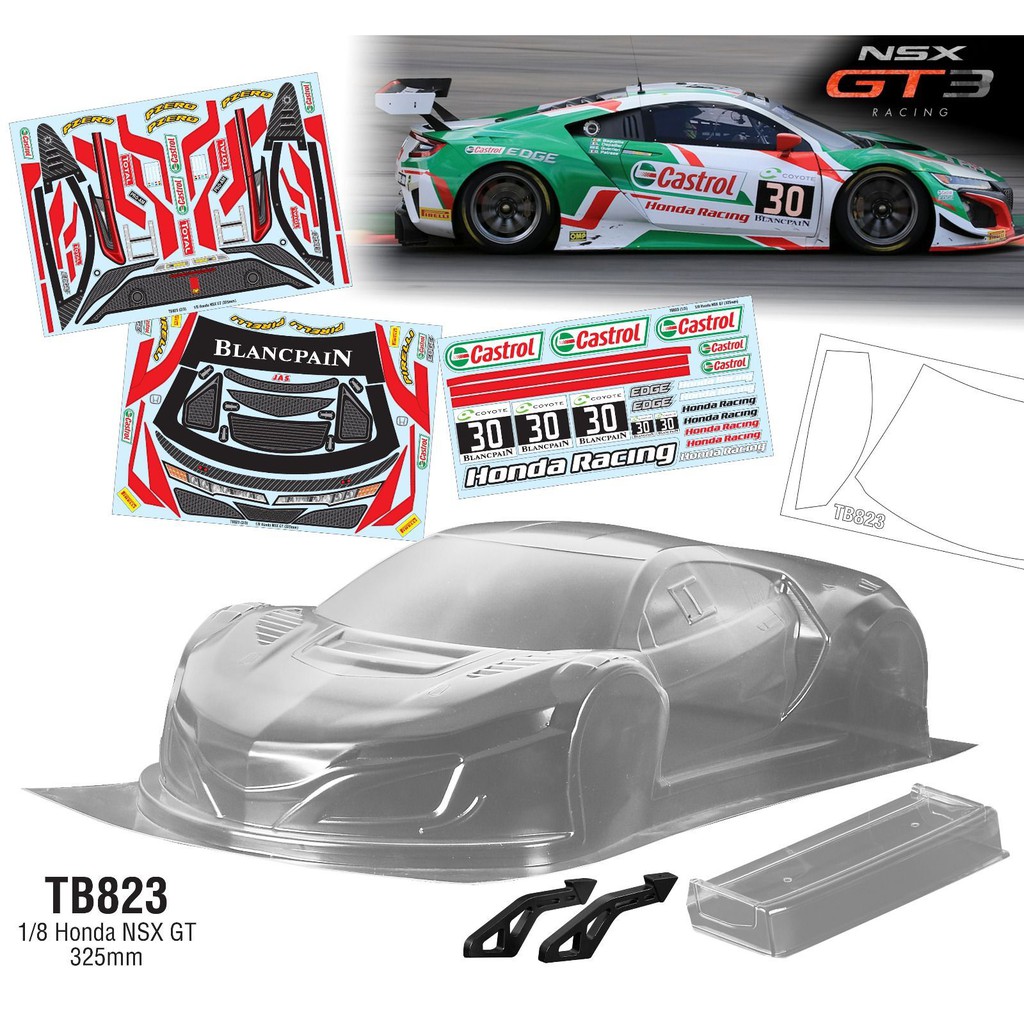 Teamc Honda Nsx Gt Gt Clear Bodyshell Mm Wheelbase Drift