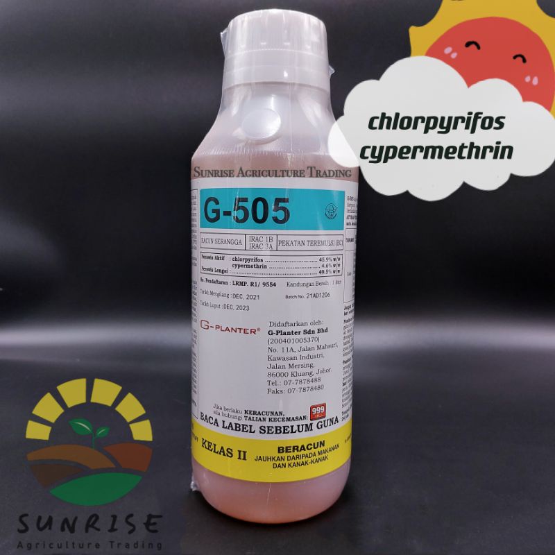 1L G 505 Racun Serangga Chlorpyrifos Cypermethrin G Planter