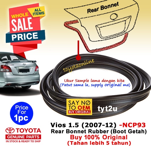 Vios Ncp Rear Bonnet Rubber Boot Getah Toyota