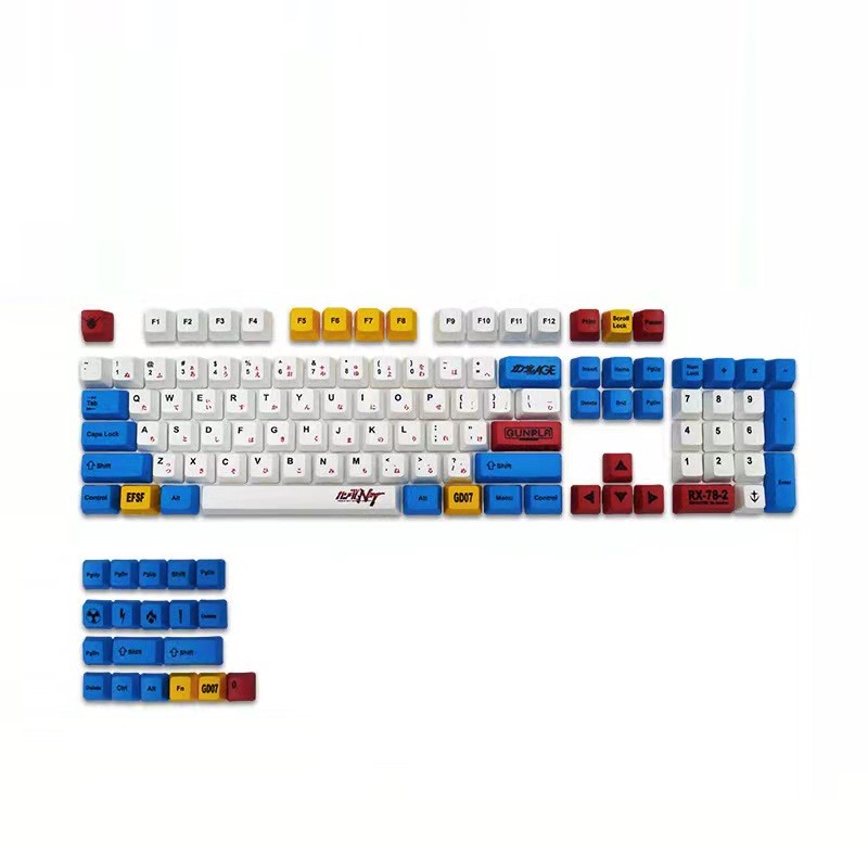 Local Stock Gundam Pbt Dye Sub Keycap For Mechanical Keyboard Gunpla