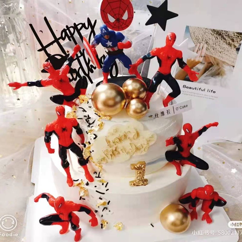 Pcs Set Spiderman Birthday Cake Decorating Boy Birthday Spiderman