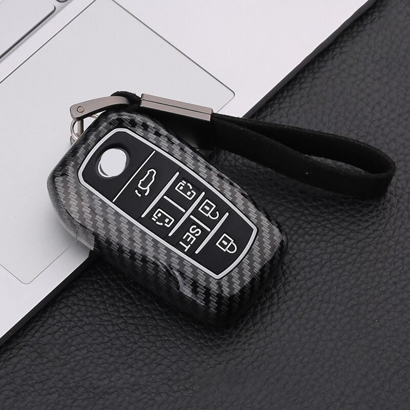 Carbon Fiber Car Key Fob Cover Case For Toyota Previa Alphard Vellfire