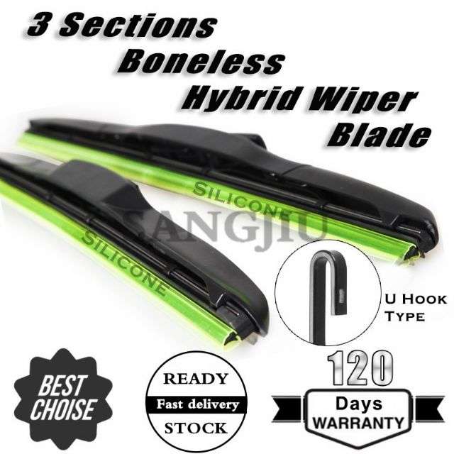 Car Wiper 3Sections Boneless Hybrid Soft Silicone Wipers For Honda