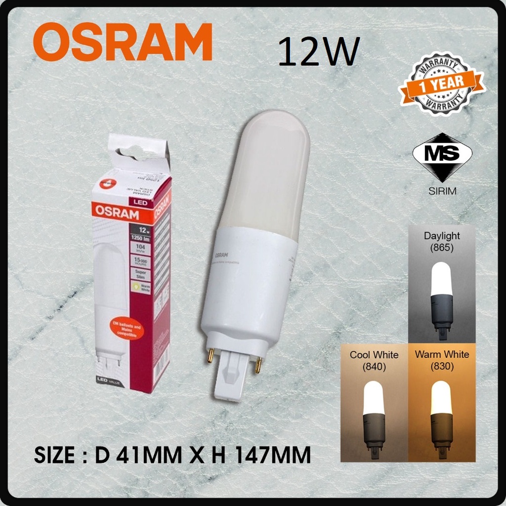 Osram W W Led Stick Bulb Plc Daylight K Warm White K