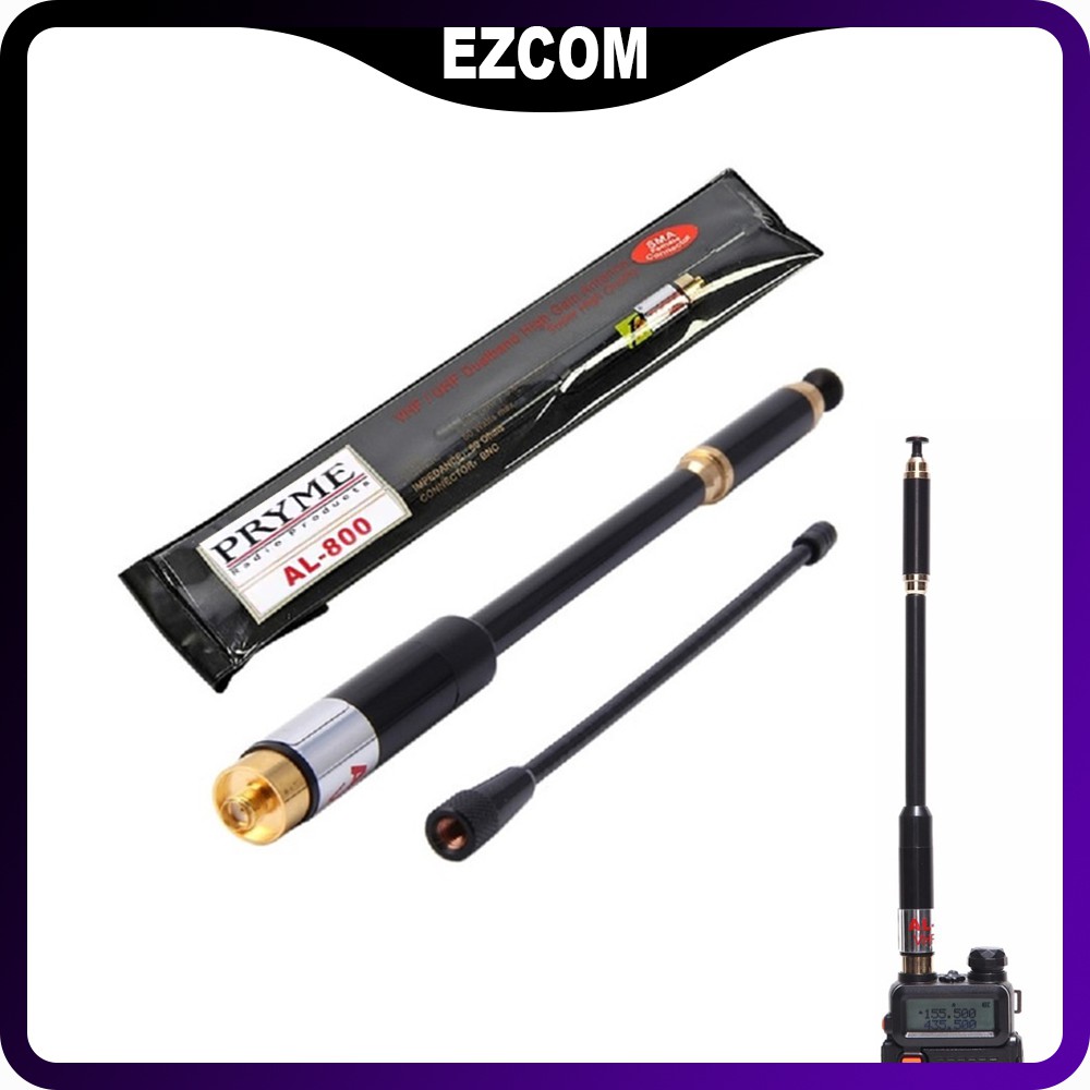 Ezcom Pryme Al Dual Band Telescopic Long Entend Antenna Uv Uhf Vhf