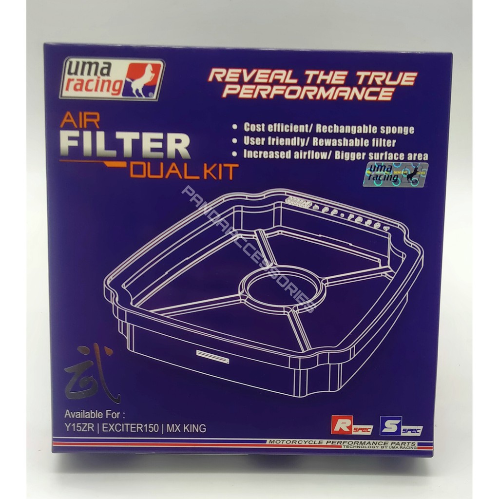 UMA RACING DUAL KIT AIR FILTER PENAPIS UDARA YAMAHA Y15ZR YSUKU