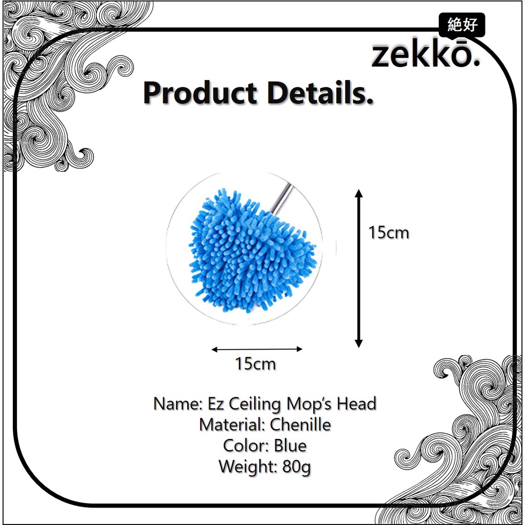 Zekko Extendable Triangle Mop Window Wall Lazy Mop Lap Dinding