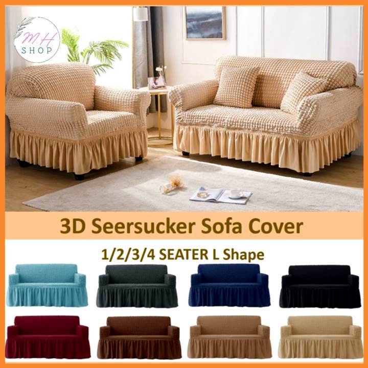 Ready Stockuniversal Spandex Seersucker Seater L Shape Sofa