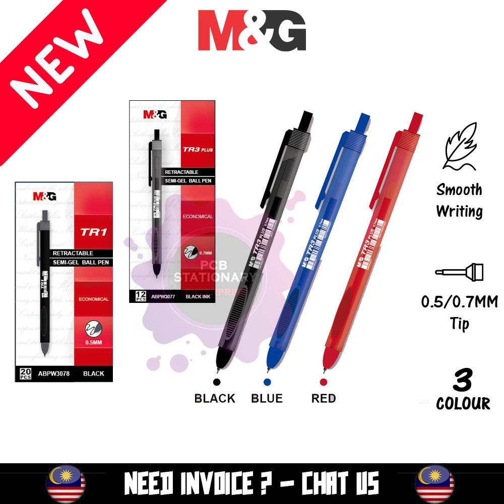 M G Tr Tr Plus Retractable Semi Gel Pen Ball Pen S Super Smooth