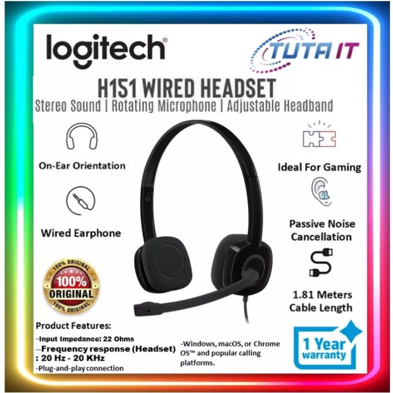 Logitech H Stereo Headset Logitech Malaysia Stock With