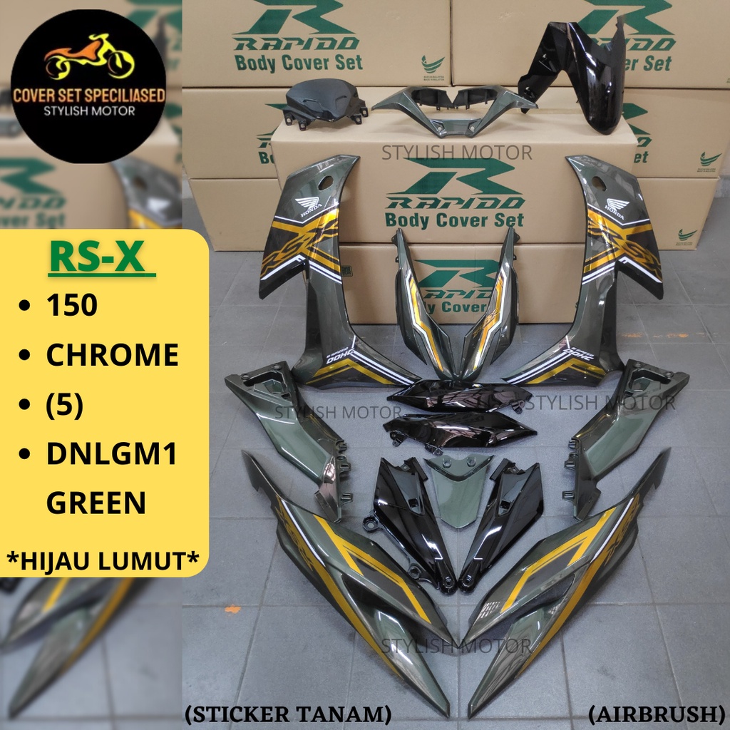 STICKER TANAM AIRBRUSH RAPIDO COVER SET HONDA RSX RS X 150 CHROME 5