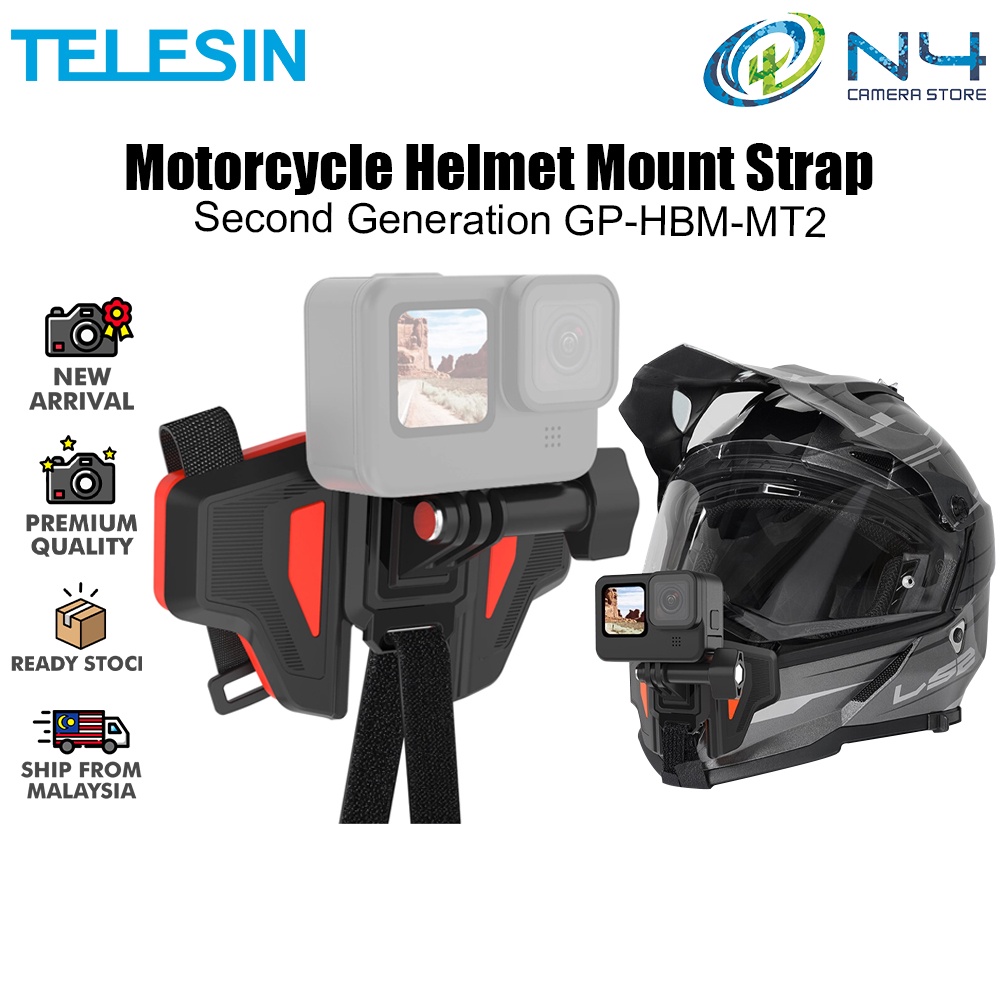 Telesin Motorcycle Helmet Mount Strap Flodable Front Chin Mount For