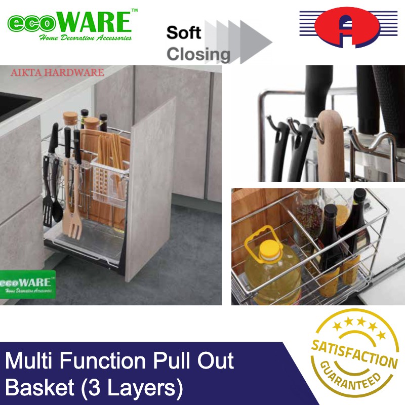 Ecoware Premium Soft Close Multi Function Multi Layers Pull Out Basket