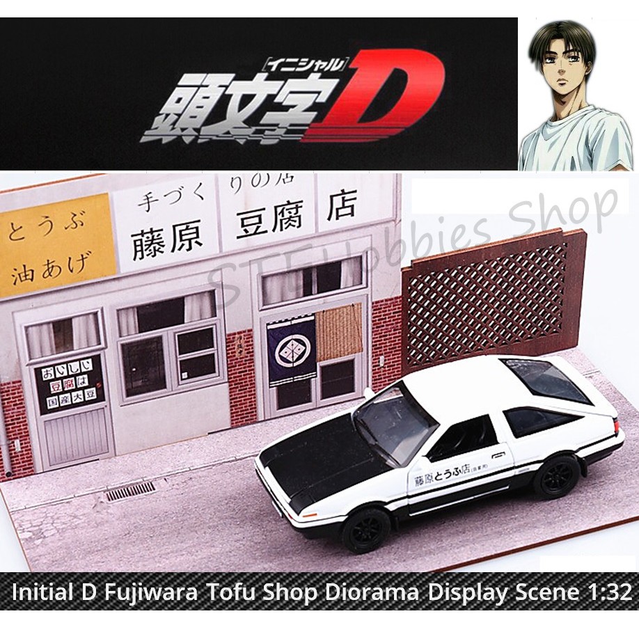 STE8 Initial D Fujiwara Tofu Shop Diorama Wooden Panel Display Scene