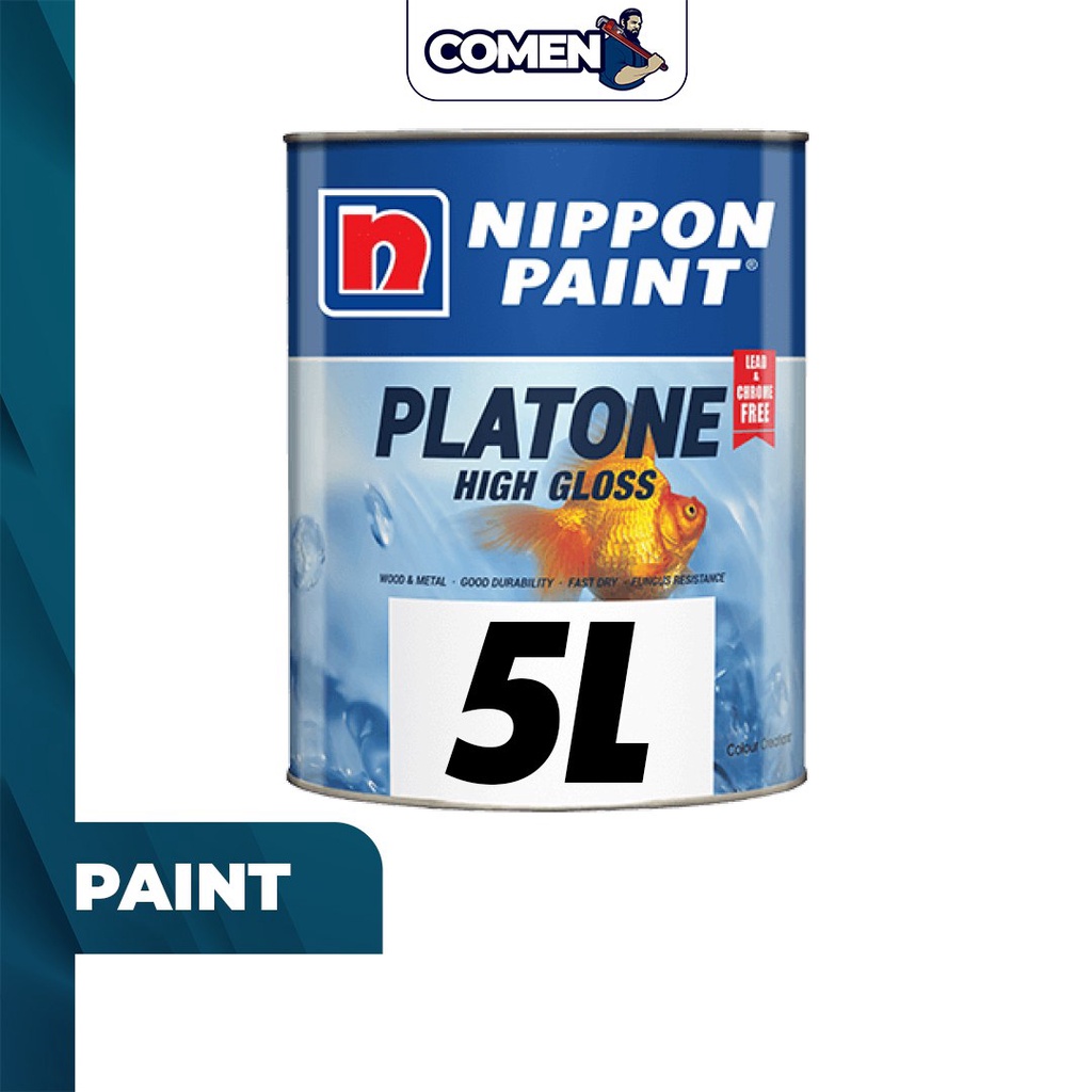 NIPPON PAINT Platone High Gloss 5 Liter Oil Based Wood Timber Steel