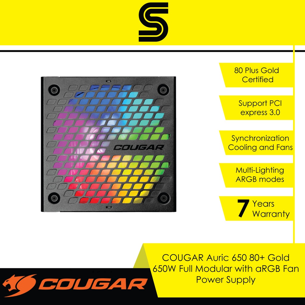 Cougar Auric Gold W Full Modular With Argb Fan Power Supply