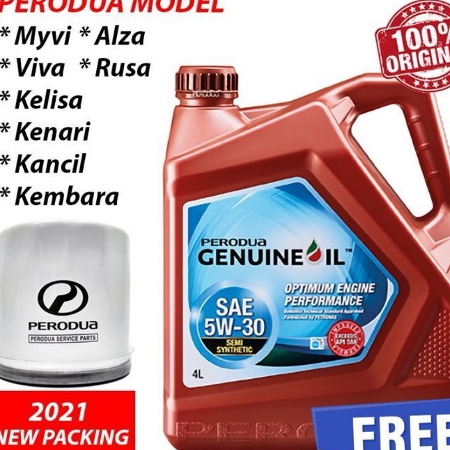 70011008 Perodua SAE 5W30 Semi Synthetic Engine Oil 4Liter Shopee