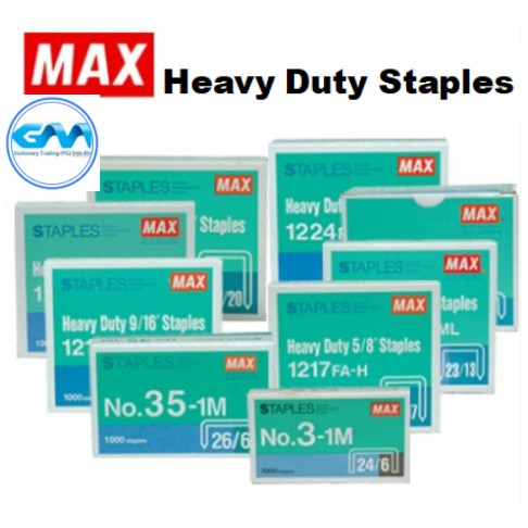 MAX Heavy Duty Staples Stapler Bullet Refill Dawai Kokot Ubat