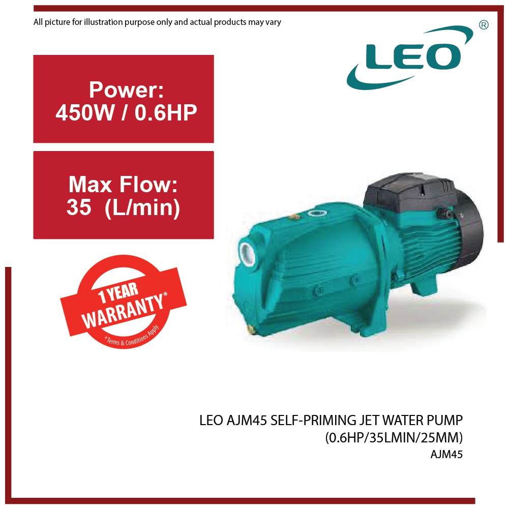 Leo Ajm Self Priming Jet Water Pump Hp Lmin Mm Shopee Malaysia