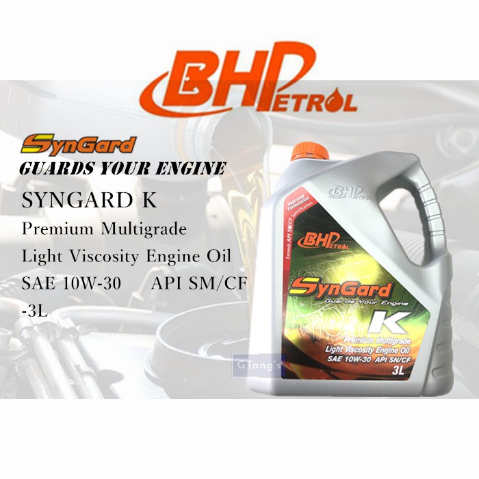 BHP SynGard K Premium Multigrade Light Viscosity SAE 10W 30 3L