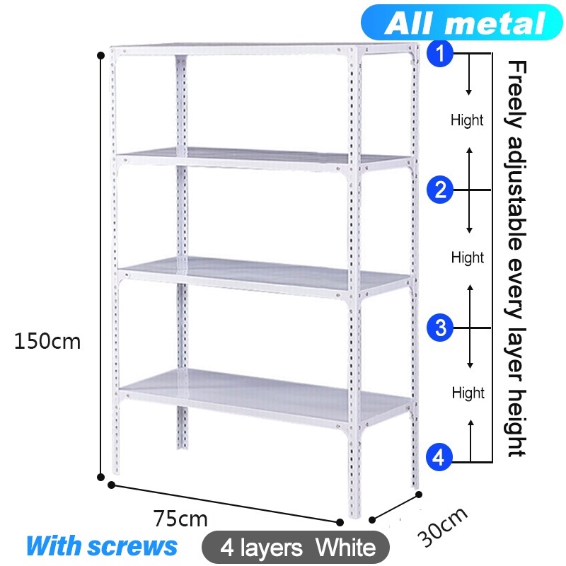 Tier Heavy Duty Metal Rack Boltless Rack Shelf Rak Dapur Rak Besi